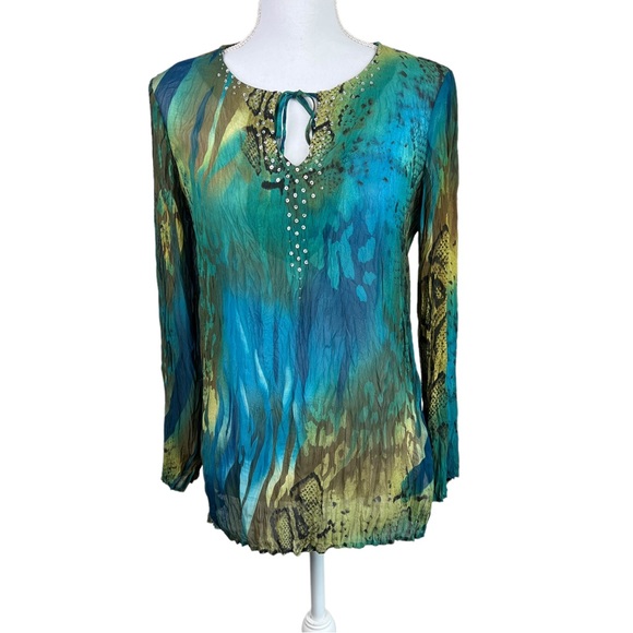 Separates By New York City Design Co. Tops - Separates By New York City Design beaded, snake skin pattern Blouse Size S